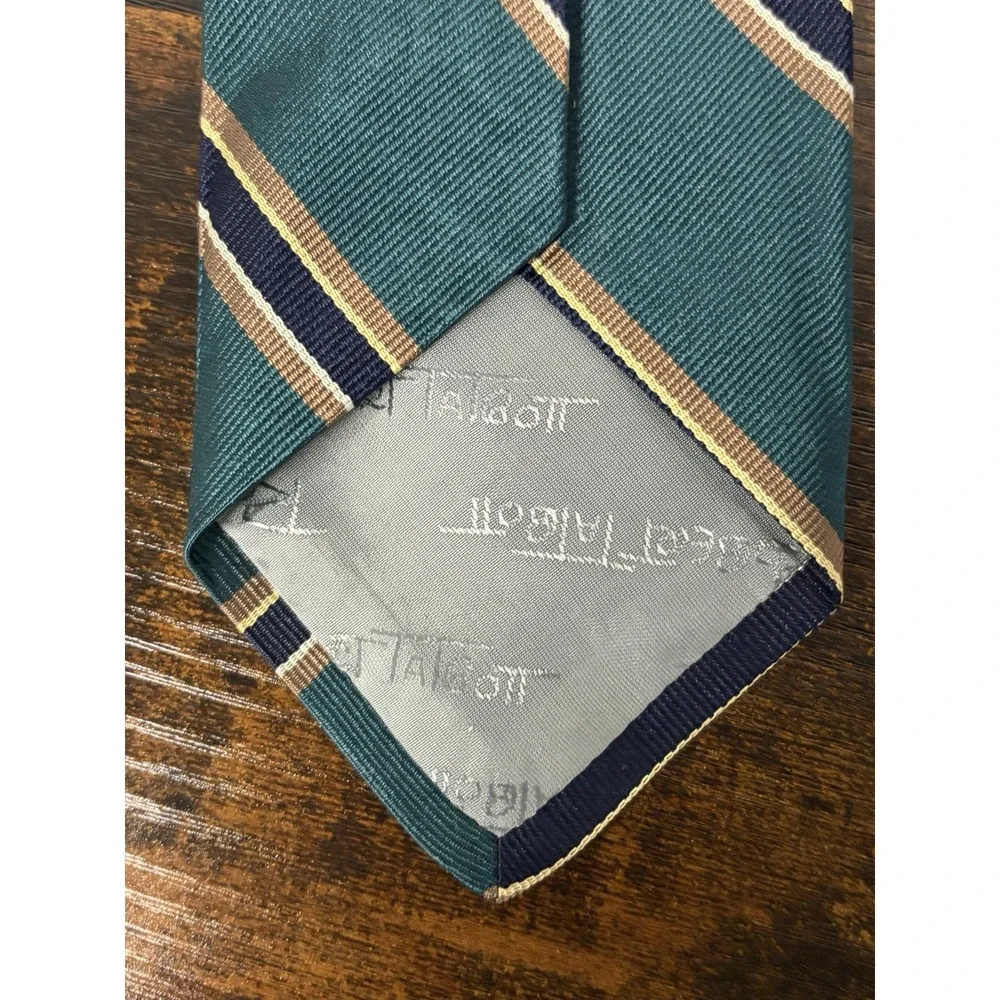 Robert Talbott Reichardt's Tie Green Blue Striped Italian Silk USA Made 58